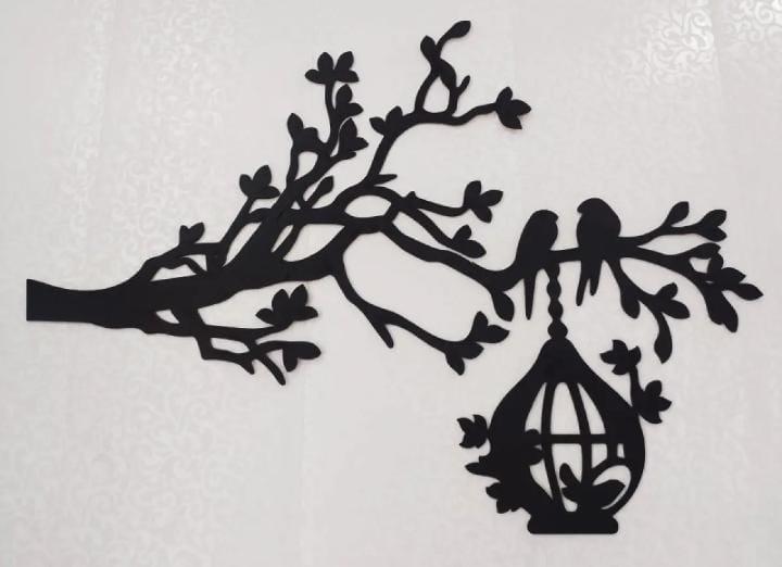 3D Wooden Tree Wall Art with Birds and Nest - Modern Home Decor