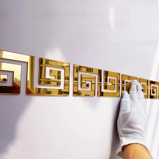 4 Pcs Self-Adhesive Acrylic Mirror Decals - Modern 3D Wall Accent