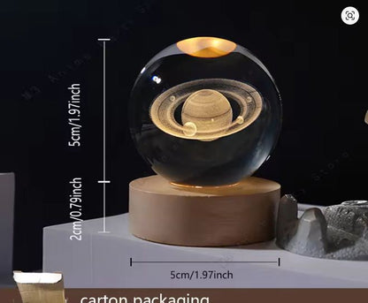 Premium Crystal Ball Lamp with LED Light - Desk & Dorm Decor