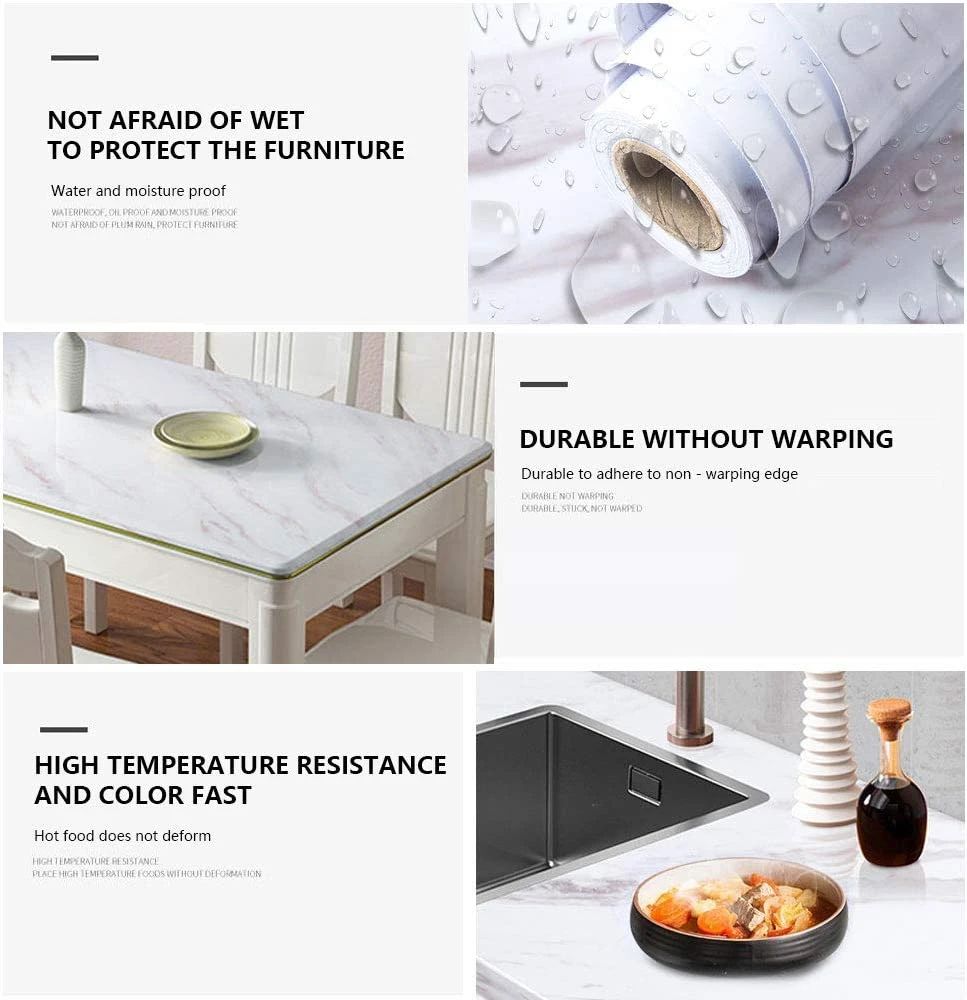 Marble Kitchen Wallpaper - Waterproof & Heat Resistant Self-Adhesive 60CMx2M