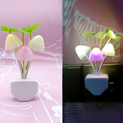 Automatic LED Mushroom Night Light – Color-Changing Sensor Lamp with Dusk-to-Dawn