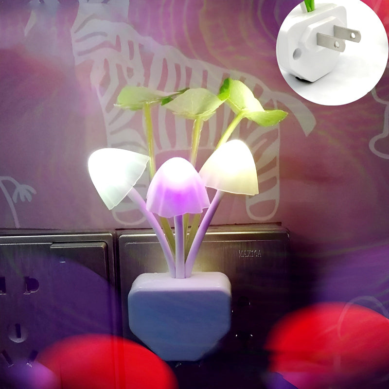 Automatic LED Mushroom Night Light – Color-Changing Sensor Lamp with Dusk-to-Dawn