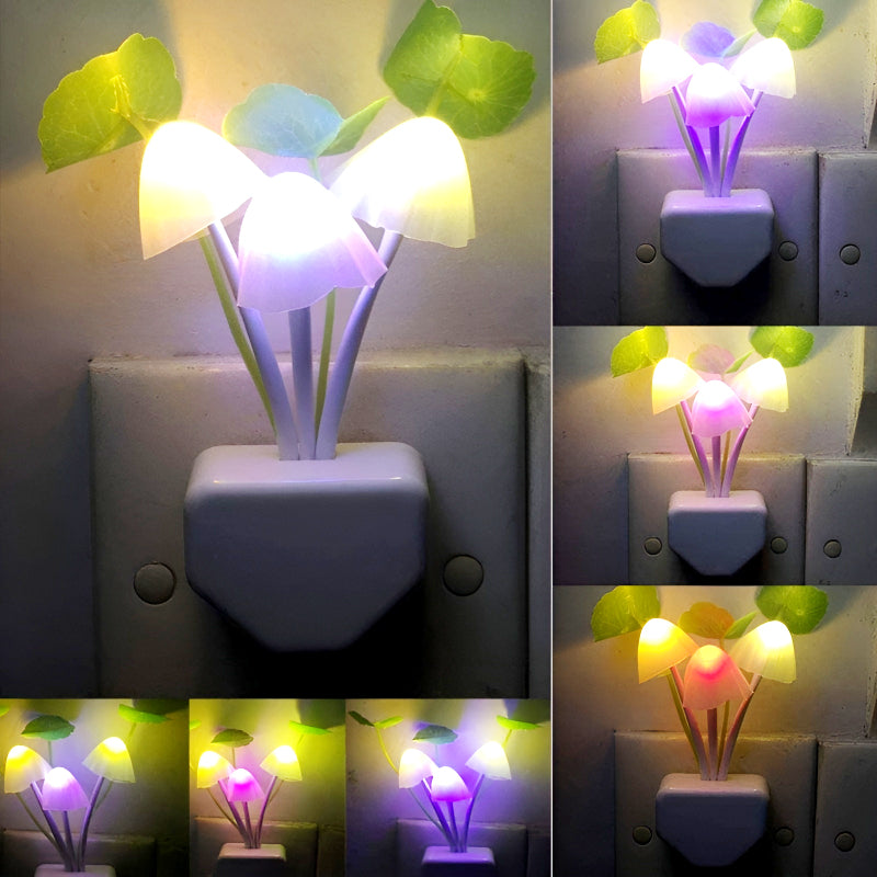 Automatic LED Mushroom Night Light – Color-Changing Sensor Lamp with Dusk-to-Dawn