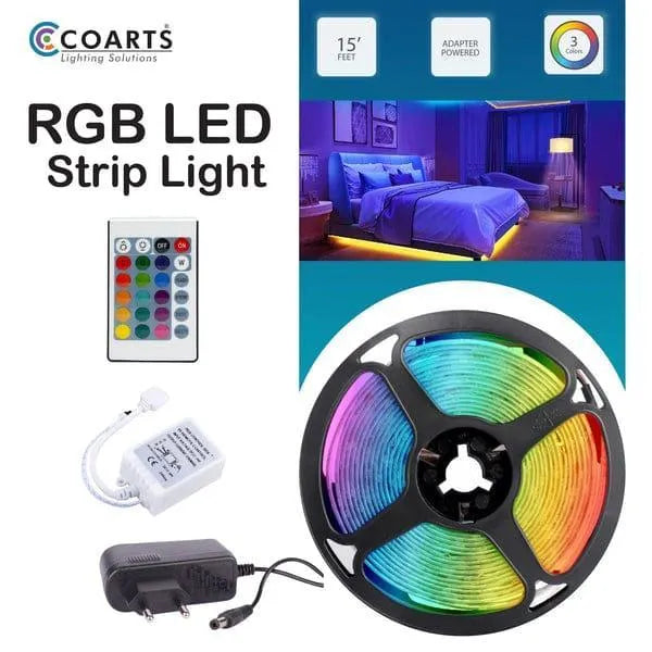 Multicolor LED USB Light Strip with Remote Control – 16.4 FT