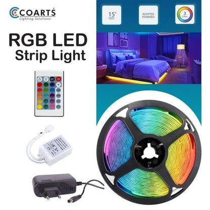 Multicolor LED USB Light Strip with Remote Control – 16.4 FT