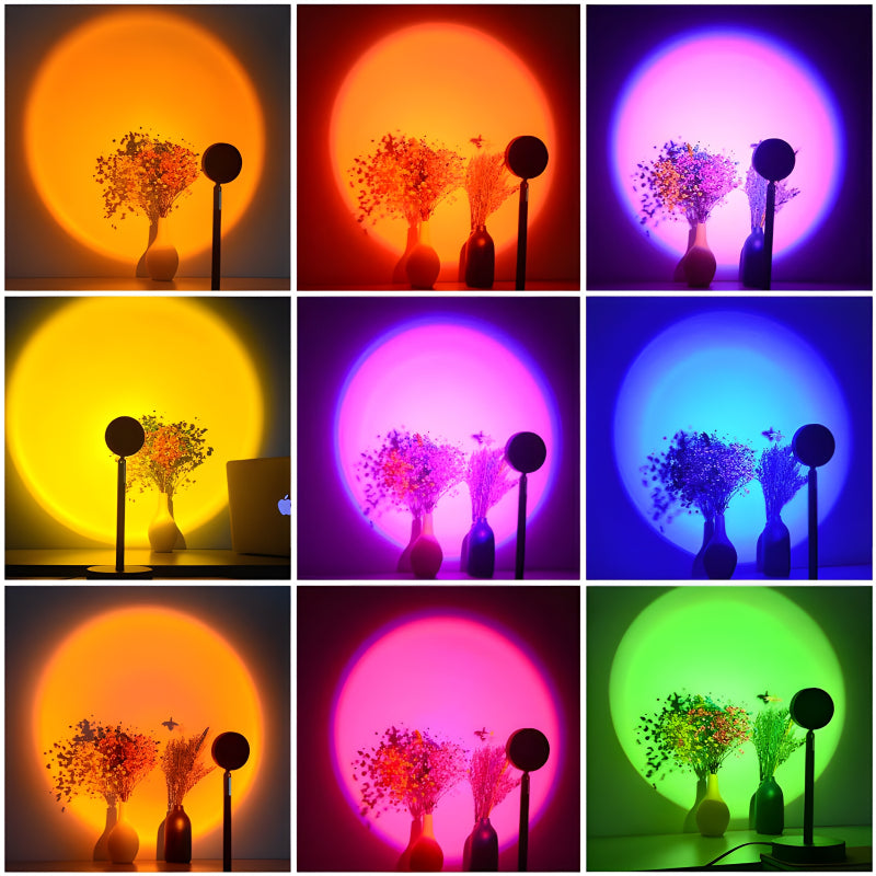 Sunset Projector Lamp With 16-Color LED And Remote Control