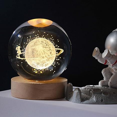 Premium Crystal Ball Lamp with LED Light - Desk & Dorm Decor
