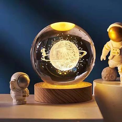 Premium Crystal Ball Lamp with LED Light - Desk & Dorm Decor