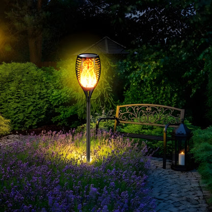 Livora Home Solar Flame LED Light - Waterproof Outdoor Torch Lamp