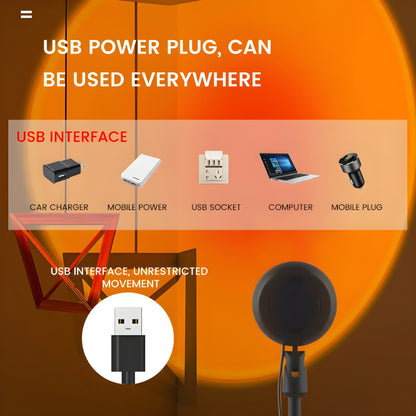 Sunset Projector Lamp With 16-Color LED And Remote Control