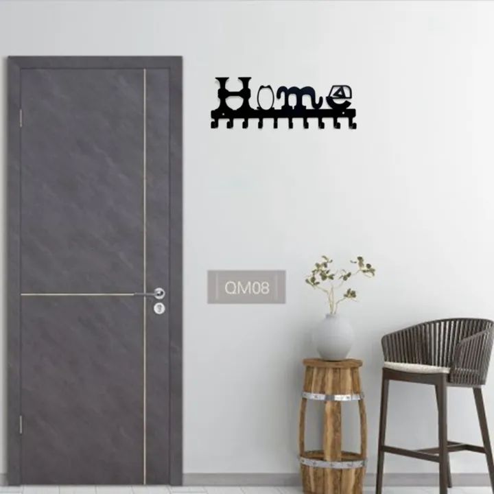 Wall Mounted Metal Key Holder Rack - 10 Hooks for Keys, Coats & Clothes