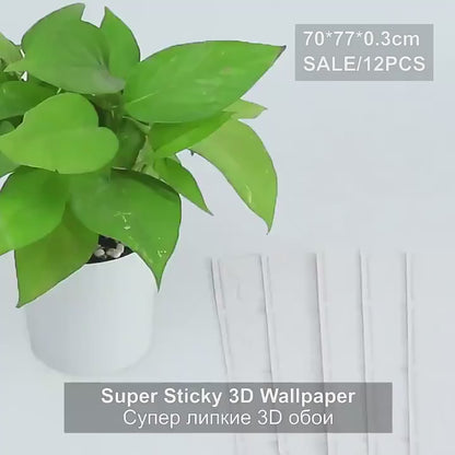 3D White Brick Wall Stickers - Self-Adhesive Peel and Stick Wallpaper Wall Décor, – White – 70*77cm